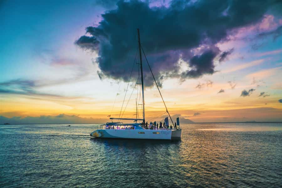 From Mahé: Seychelles Sunset Cruise with Hotel Transfers - 4 hours to chase the sunset, with live DJ energy